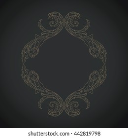 Vintage baroque ornament. Retro pattern antique style acanthus. Decorative design element filigree calligraphy