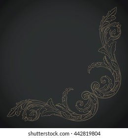 Vintage baroque ornament. Retro pattern antique style acanthus. Decorative design element filigree calligraphy