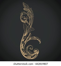 Vintage baroque ornament. Retro pattern antique style acanthus. Decorative design element filigree calligraphy