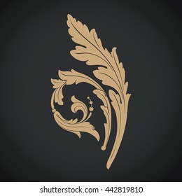 Vintage baroque ornament. Retro pattern antique style acanthus. Decorative design element filigree calligraphy