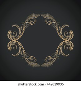 Vintage baroque ornament. Retro pattern antique style acanthus. Decorative design element filigree calligraphy
