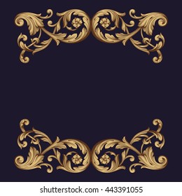 Vintage baroque ornament. Retro pattern antique style acanthus. Decorative design element filigree calligraphy