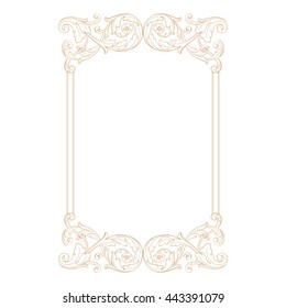 Vintage baroque ornament. Retro pattern antique style acanthus. Decorative design element filigree calligraphy