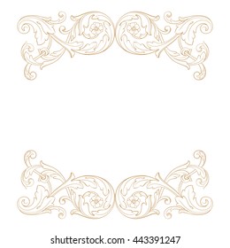 Vintage baroque ornament. Retro pattern antique style acanthus. Decorative design element filigree calligraphy