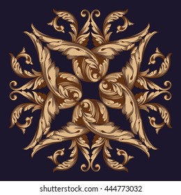 Vintage baroque ornament. Retro pattern antique style acanthus. Decorative design element filigree calligraphy