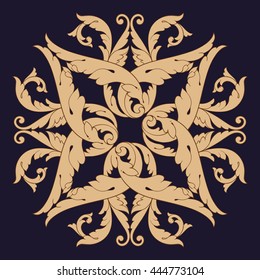 Vintage baroque ornament. Retro pattern antique style acanthus. Decorative design element filigree calligraphy