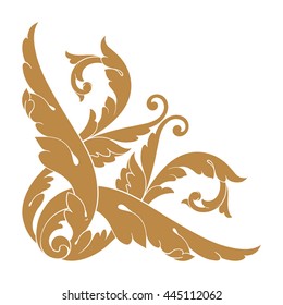 Vintage baroque ornament. Retro pattern antique style acanthus. Decorative design element filigree calligraphy