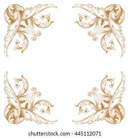 Vintage baroque ornament. Retro pattern antique style acanthus. Decorative design element filigree calligraphy
