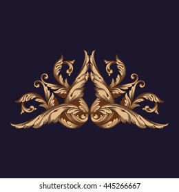 Vintage baroque ornament. Retro pattern antique style acanthus. Decorative design element filigree calligraphy