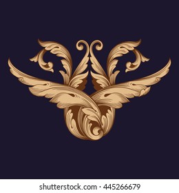 Vintage baroque ornament. Retro pattern antique style acanthus. Decorative design element filigree calligraphy