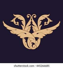 Vintage baroque ornament. Retro pattern antique style acanthus. Decorative design element filigree calligraphy