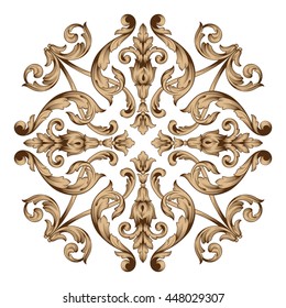 El adorno barroco vintage. Estilo antiguo retro acanthus. Caligrafía decorativa de fibra de elemento de diseño