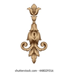 Vintage baroque ornament. Retro pattern antique style acanthus. Decorative design element filigree calligraphy