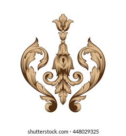 Vintage baroque ornament. Retro pattern antique style acanthus. Decorative design element filigree calligraphy