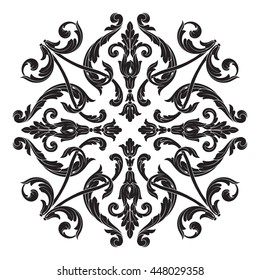 Vintage baroque ornament. Retro pattern antique style acanthus. Decorative design element filigree calligraphy