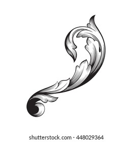 Vintage baroque ornament. Retro pattern antique style acanthus. Decorative design element filigree calligraphy