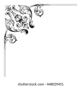 Vintage baroque ornament. Retro pattern antique style acanthus. Decorative design element filigree calligraphy