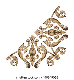Vintage baroque ornament. Retro pattern antique style acanthus. Decorative design element filigree calligraphy