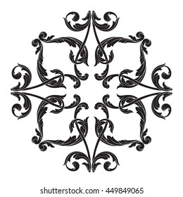 Vintage baroque ornament. Retro pattern antique style acanthus. Decorative design element filigree calligraphy
