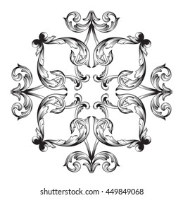 Vintage baroque ornament. Retro pattern antique style acanthus. Decorative design element filigree calligraphy