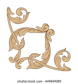 Vintage baroque ornament. Retro pattern antique style acanthus. Decorative design element filigree calligraphy