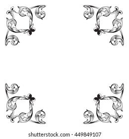 Vintage baroque ornament. Retro pattern antique style acanthus. Decorative design element filigree calligraphy