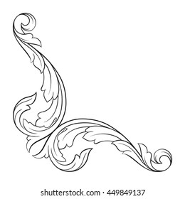 Vintage baroque ornament. Retro pattern antique style acanthus. Decorative design element filigree calligraphy