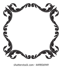Vintage baroque ornament. Retro pattern antique style acanthus. Decorative design element filigree calligraphy.