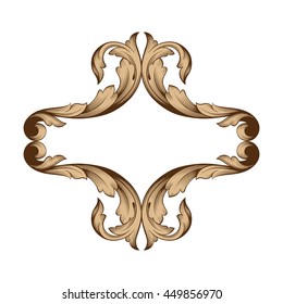 Vintage baroque ornament. Retro pattern antique style acanthus. Decorative design element filigree calligraphy.