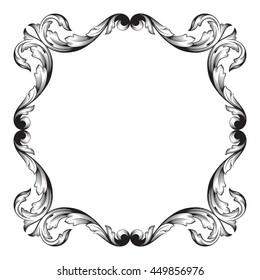 Vintage baroque ornament. Retro pattern antique style acanthus. Decorative design element filigree calligraphy.