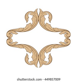 Vintage baroque ornament. Retro pattern antique style acanthus. Decorative design element filigree calligraphy.