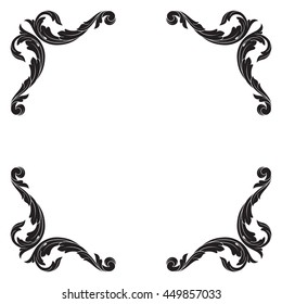 Vintage baroque ornament. Retro pattern antique style acanthus. Decorative design element filigree calligraphy.