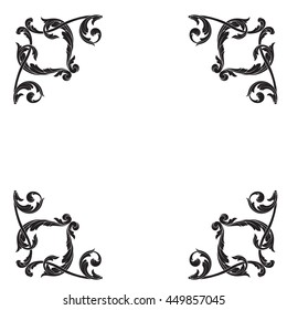 Vintage baroque ornament. Retro pattern antique style acanthus. Decorative design element filigree calligraphy.
