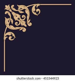 Vintage baroque ornament. Retro pattern antique style acanthus. Decorative design element filigree calligraphy.