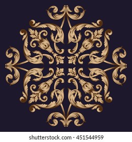 Vintage baroque ornament. Retro pattern antique style acanthus. Decorative design element filigree calligraphy.