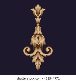 Vintage baroque ornament. Retro pattern antique style acanthus. Decorative design element filigree calligraphy.