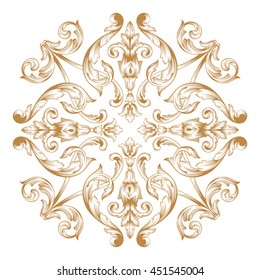 Vintage baroque ornament. Retro pattern antique style acanthus. Decorative design element filigree calligraphy.