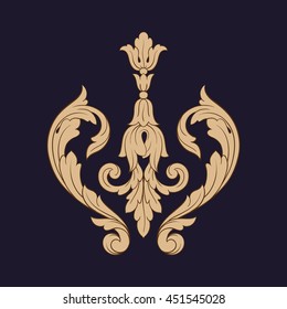 Vintage baroque ornament. Retro pattern antique style acanthus. Decorative design element filigree calligraphy.