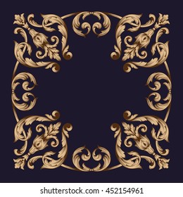 Vintage baroque ornament. Retro pattern antique style acanthus. Decorative design element filigree calligraphy.
