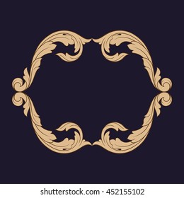 Vintage baroque ornament. Retro pattern antique style acanthus. Decorative design element filigree calligraphy.