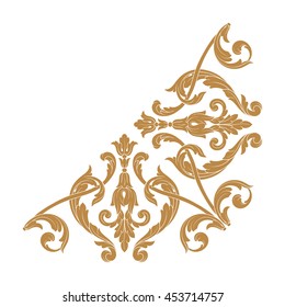 Vintage baroque ornament. Retro pattern antique style acanthus. Decorative design element filigree calligraphy.