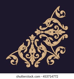 Vintage baroque ornament. Retro pattern antique style acanthus. Decorative design element filigree calligraphy.