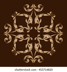 Vintage baroque ornament. Retro pattern antique style acanthus. Decorative design element filigree calligraphy.