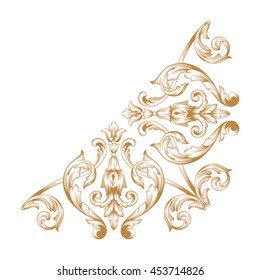 Vintage baroque ornament. Retro pattern antique style acanthus. Decorative design element filigree calligraphy.