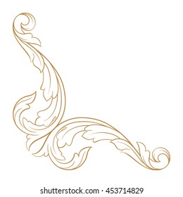 Vintage baroque ornament. Retro pattern antique style acanthus. Decorative design element filigree calligraphy.