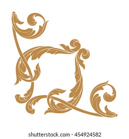 Vintage baroque ornament. Retro pattern antique style acanthus. Decorative design element filigree calligraphy.