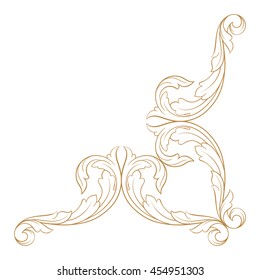 Vintage baroque ornament. Retro pattern antique style acanthus. Decorative design element filigree calligraphy.