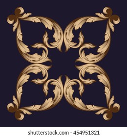 Vintage baroque ornament. Retro pattern antique style acanthus. Decorative design element filigree calligraphy.
