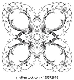 Vintage baroque ornament. Retro pattern antique style acanthus. Decorative design element filigree calligraphy.