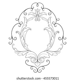 Vintage baroque ornament. Retro pattern antique style acanthus. Decorative design element filigree calligraphy.